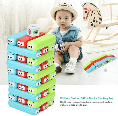 Monster Stacking Block Balance Game With Dice - 30 Piece Educational Family Toy