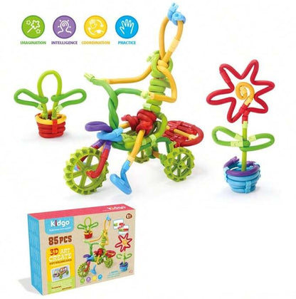 3D Art Creative Soft Twister Rods Building Stick -85 pieces