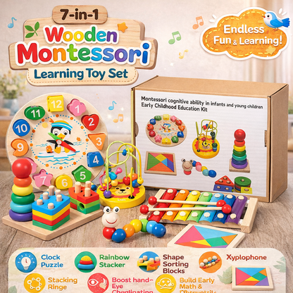 7-in-1 Wooden Montessori Learning Toy Set