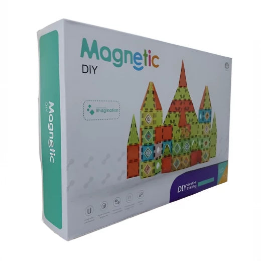 DIY Magnetic Tile Construction Set For Kids 102 Piece