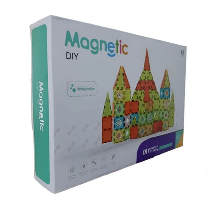 DIY Magnetic Tile Construction Set For Kids 102 Piece