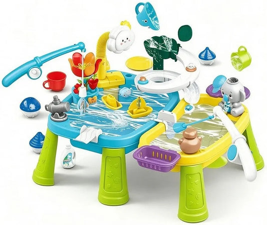 Animal WaterPark Play Table with Pump Circulating Electric Water Table Interactive Toy Cordless for Toddlers