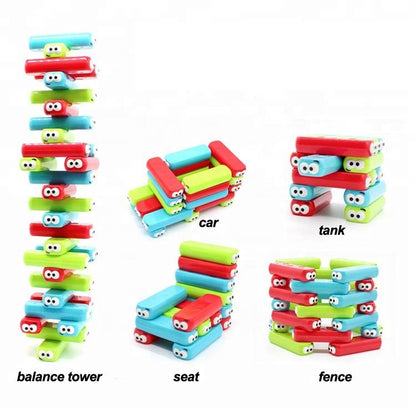 Monster Stacking Block Balance Game With Dice - 30 Piece Educational Family Toy