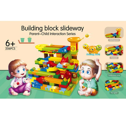 Building Blocks Slideway Track Maze: 206 pcs
