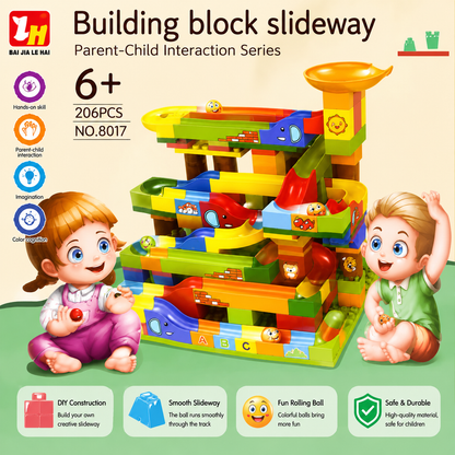 Building Blocks Slideway Track Maze: 206 pcs