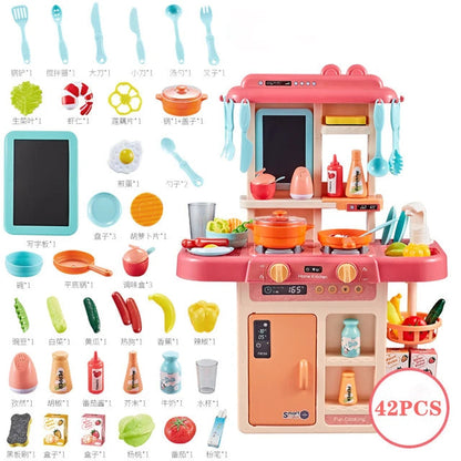 Simulation Spraying Mist Kitchen Play Set For Kids (42 Pcs)