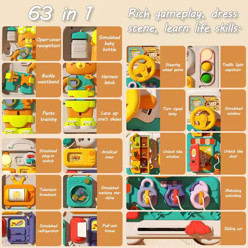 Multifunctional Busy and Sensory Board with Light and Sound
