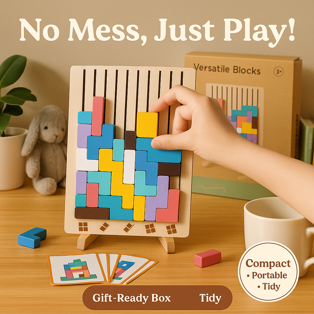 Wooden Montessori Russian Block Puzzle Stacking Toy