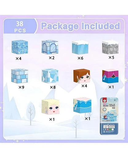 38Pcs 3D Magnetic Cube Snow House Blocks