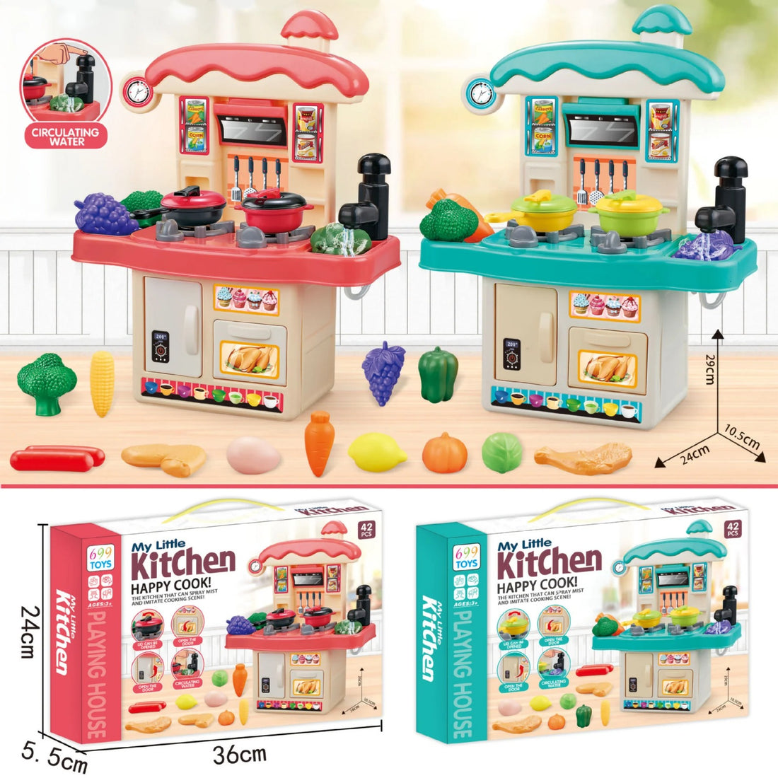 My Mini Little Kitchen Happy Cook Pretend Play Kit 45 Piece