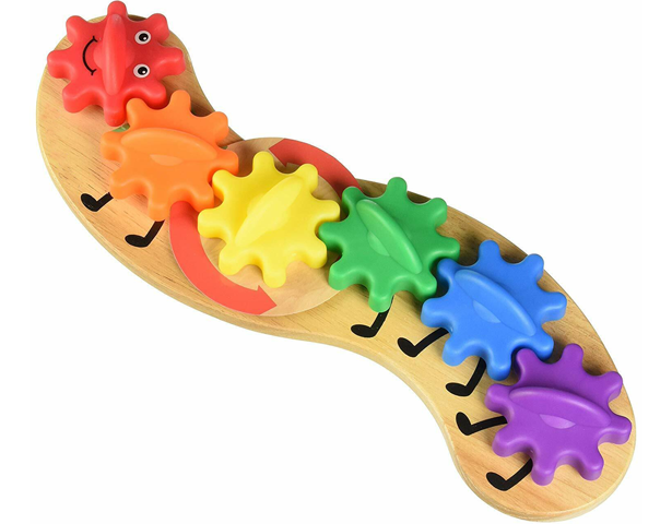 Rotating Interchangeable Gears Rainbow Caterpillar