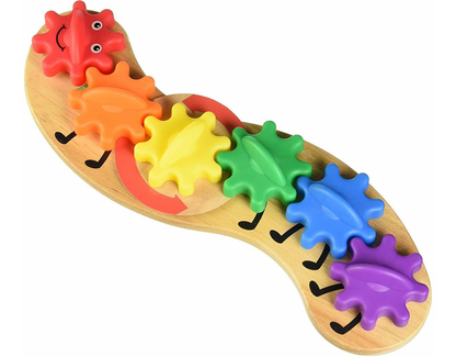 Rotating Interchangeable Gears Rainbow Caterpillar