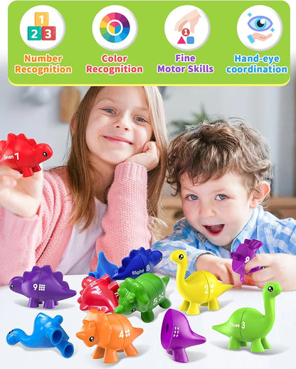 Montessori Numbers & Colors Matching Dinosaur Activity