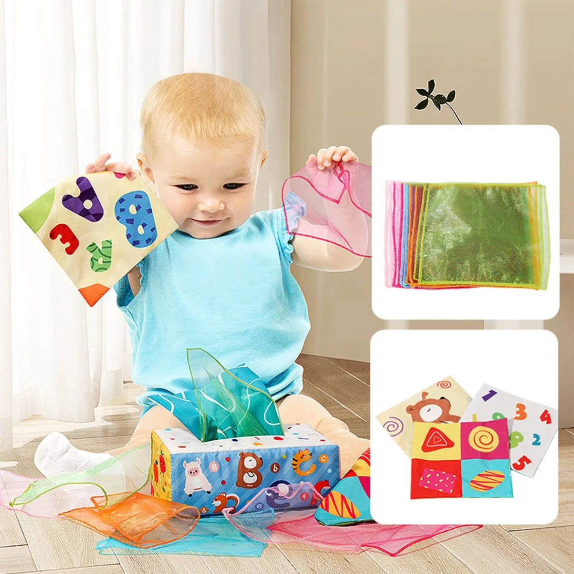 Baby Sensory Tissue Box Toy
