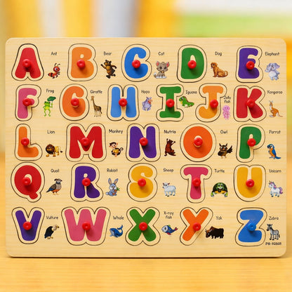 Upper Case Wooden Peg Puzzle