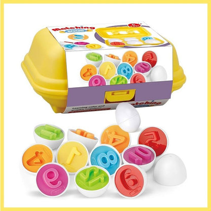 Number Matching Eggs For Color Recognition - 6 Pieces