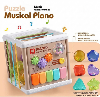 5 in 1 Baby Learning Piano Puzzle Cube With Music and Lights