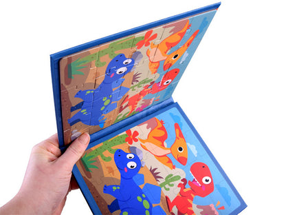 Dinosaur 2 in 1 Magnetic Puzzle Book