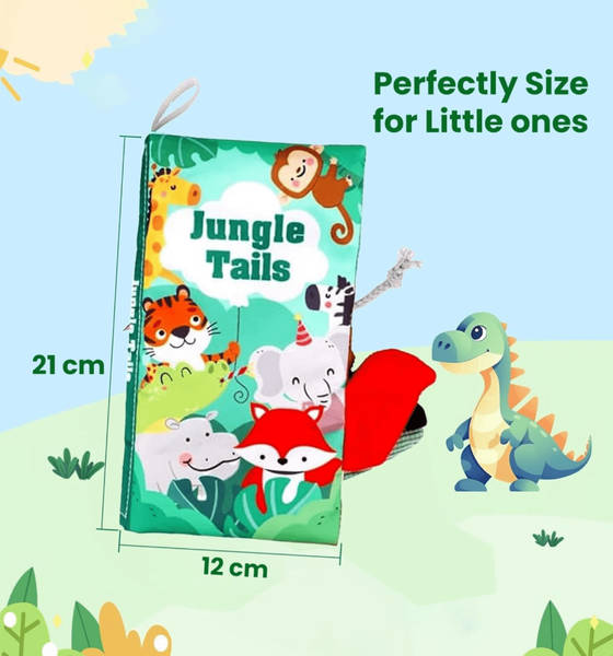 Jungle Tails- Soft Crinkle Cloth Book for Babies