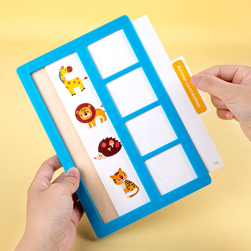 Wooden Digital Linking Game With Threading & Drawing Activity