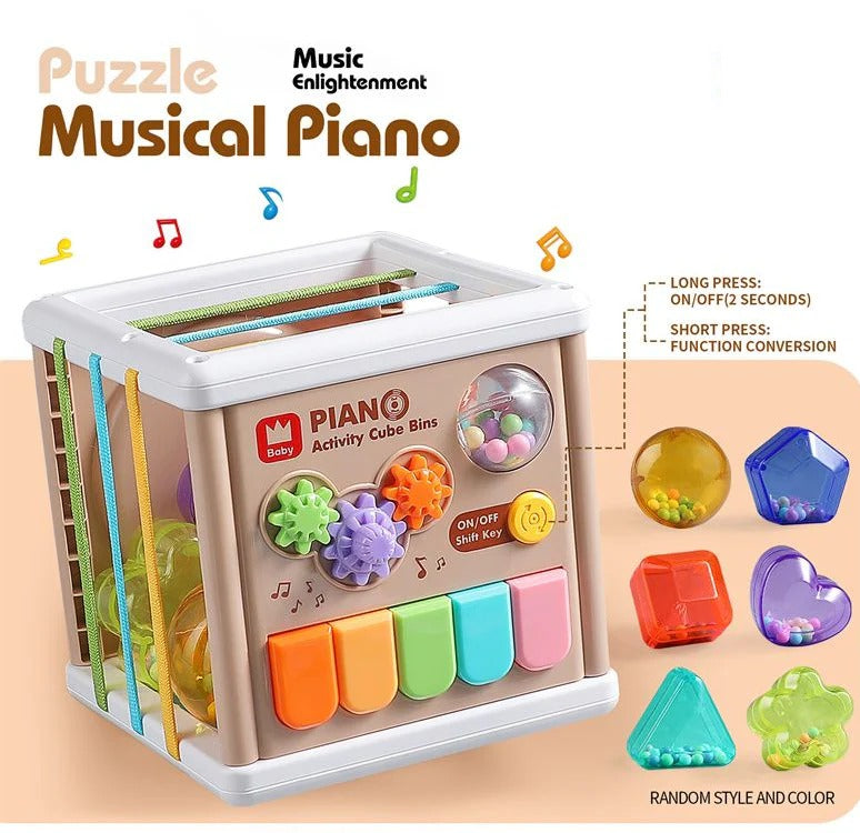 5 in 1 Baby Learning Piano Puzzle Cube With Music and Lights