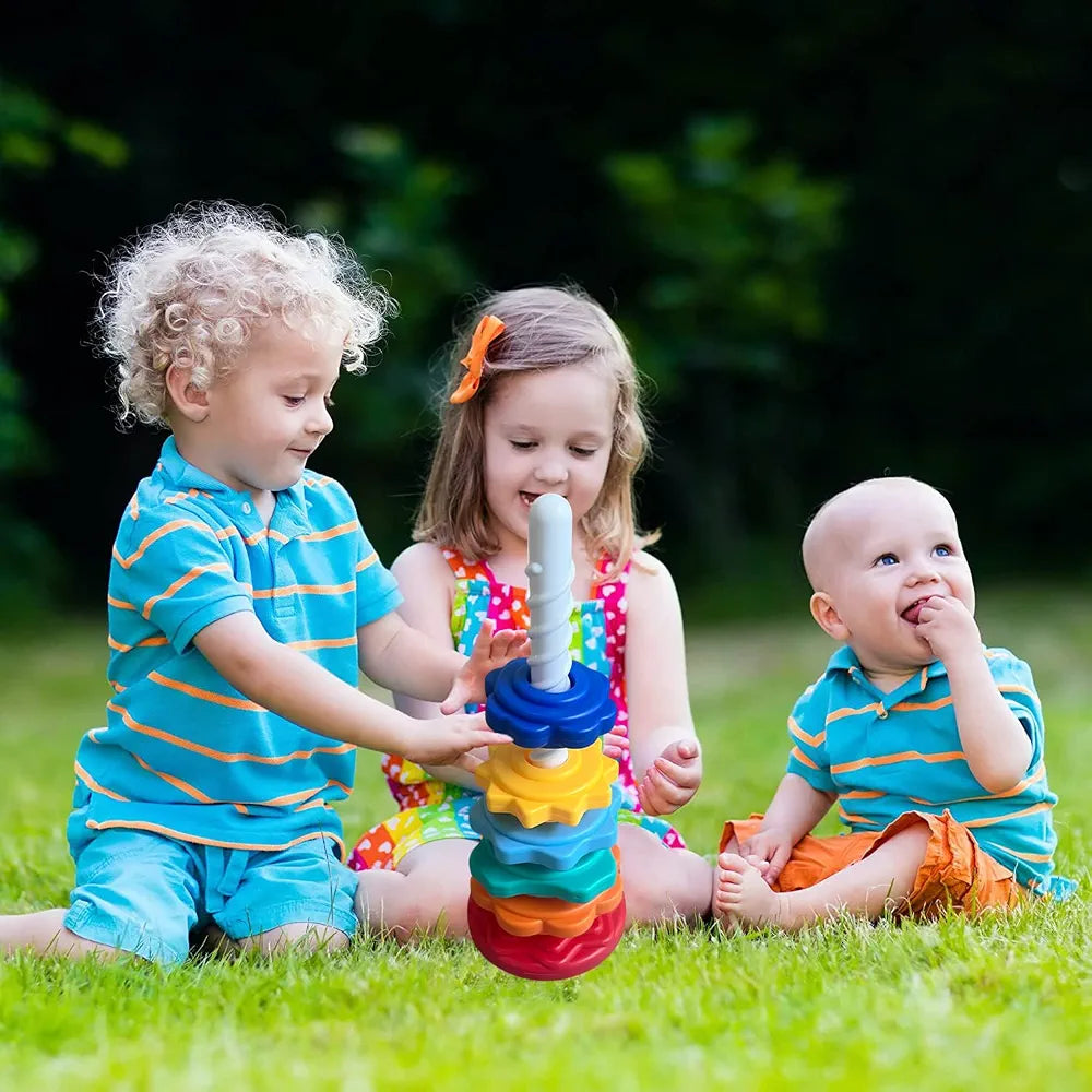 Rainbow Rotating Spin Stacking Tower