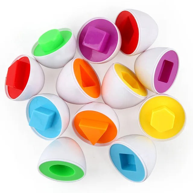 Shape Matching Eggs For Color Recognition - 6 Pieces