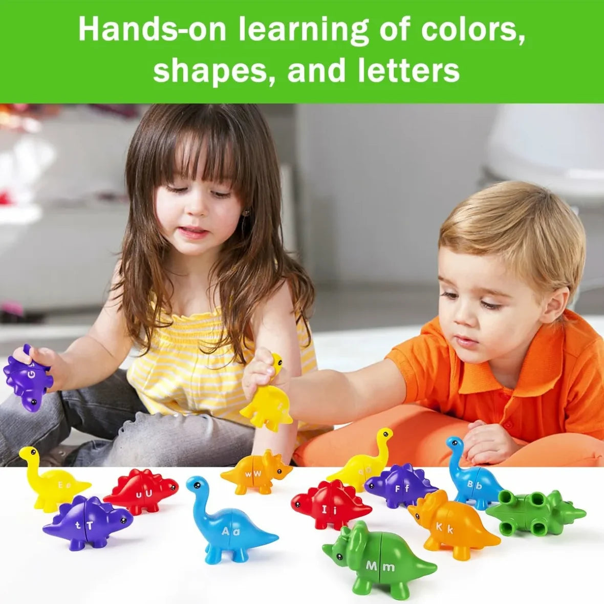 A-Z Alphabet Matching Dinosaurs – 13 PCS Double-Sided