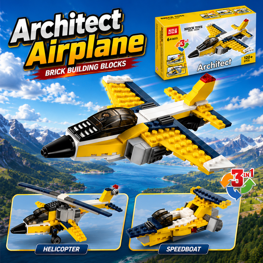 Architect Airplane Building Construction Blocks 3-in-1 (130 Pieces)