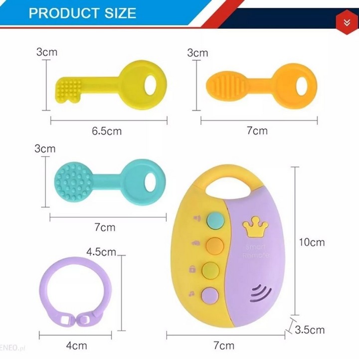 Huanger Smart Remote Car Keys Teether Toy with Light & Music Baby