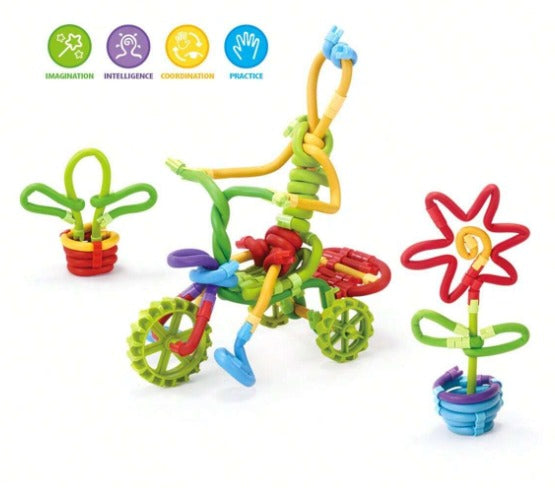 3D Art Creative Soft Twister Rods Building Stick -85 pieces