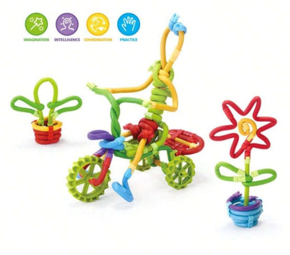 3D Art Creative Soft Twister Rods Building Stick -85 pieces
