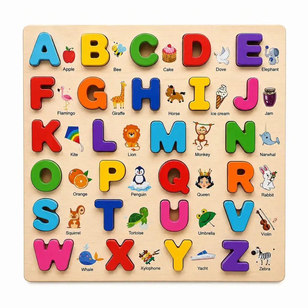 Wooden 3D Capital Alphabets Sorting Boards