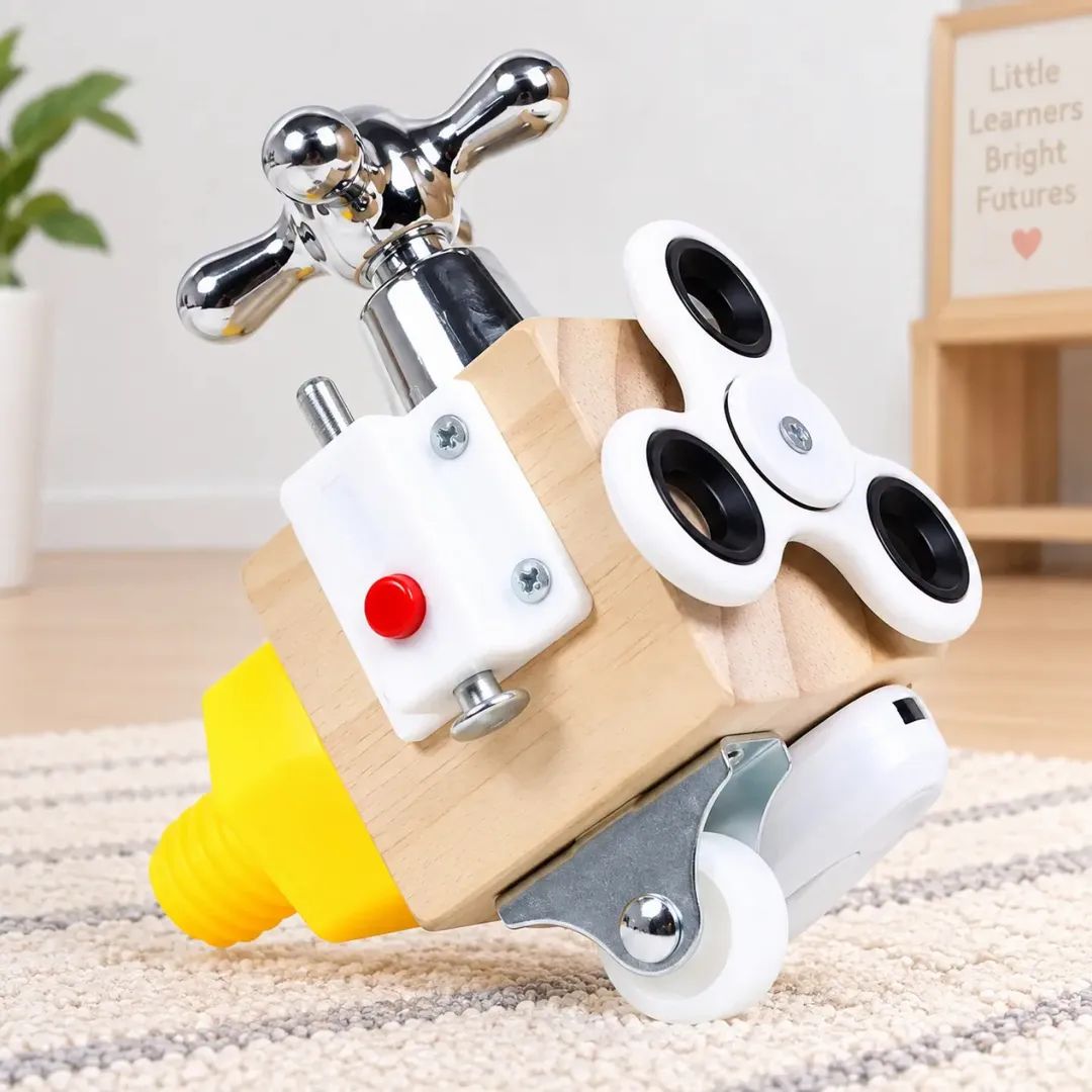 Wooden 6 in 1 Sensory Activity Interactive Busy Cube