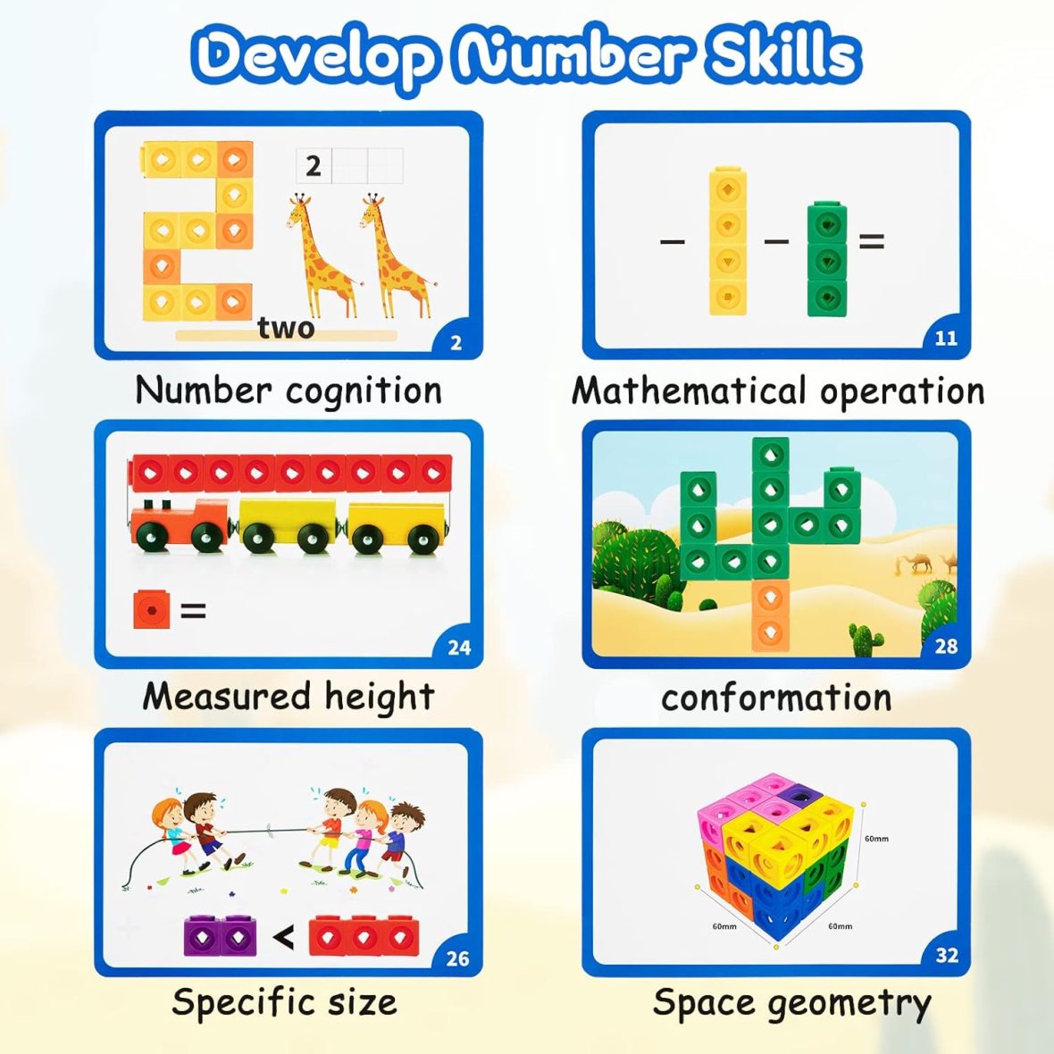 Mathematical Snap Cube Building Blocks – 117 pieces