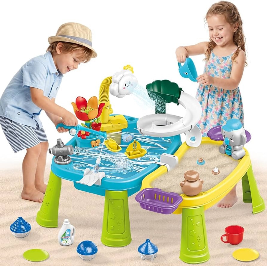 Animal WaterPark Play Table with Pump Circulating Electric Water Table Interactive Toy Cordless for Toddlers