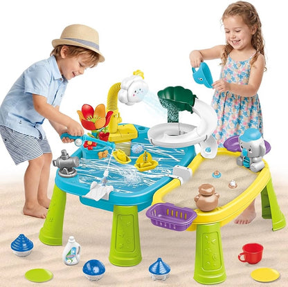 Animal WaterPark Play Table with Pump Circulating Electric Water Table Interactive Toy Cordless for Toddlers