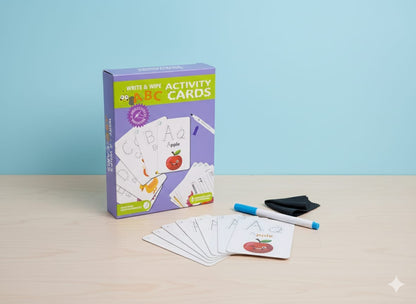 ABC Write-and-Wipe Learning Cards – Reusable Early Learning Set