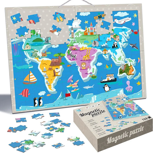 Magnetic Puzzle World Map- 168 pcs