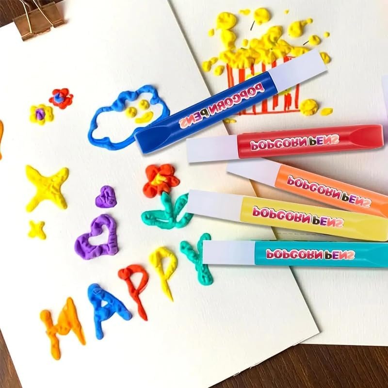 DIY 3D Art Bubble Popcorn Drawing Pens - 6 pieces
