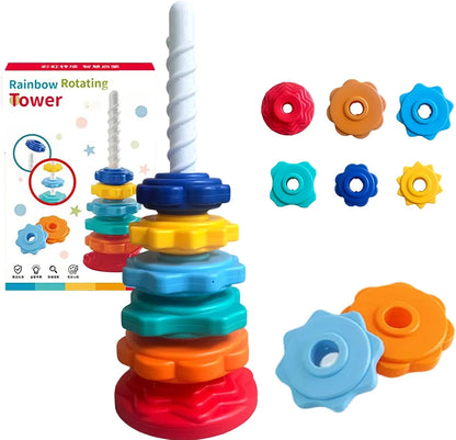 Rainbow Rotating Spin Stacking Tower
