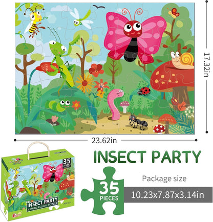 Insect Party Jumbo Floor Jigsaw Puzzle – 35 pieces