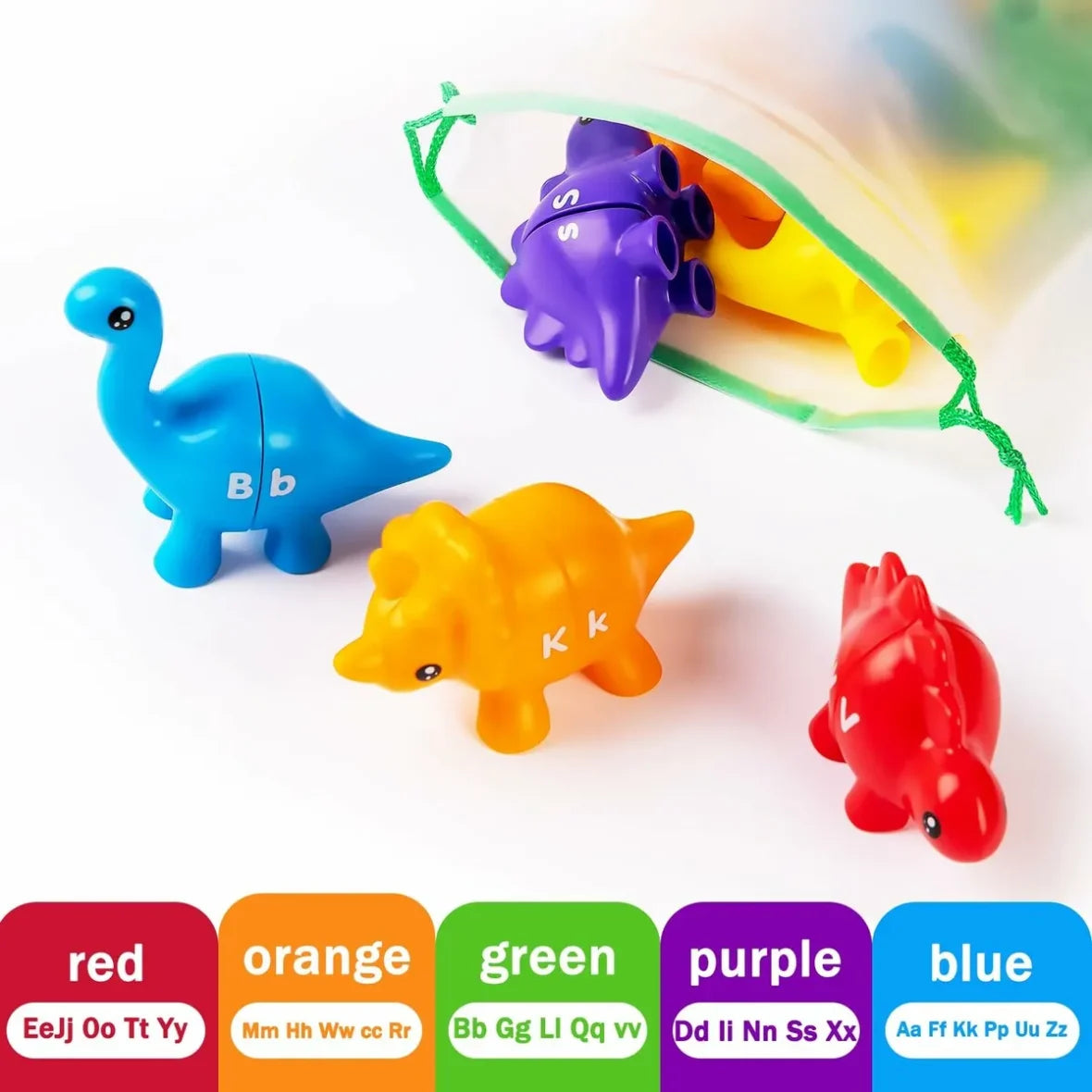 A-Z Alphabet Matching Dinosaurs – 13 PCS Double-Sided