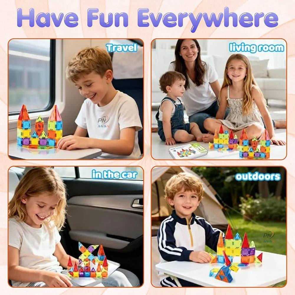 Mini Magnetic Tiles- 56 pcs Set