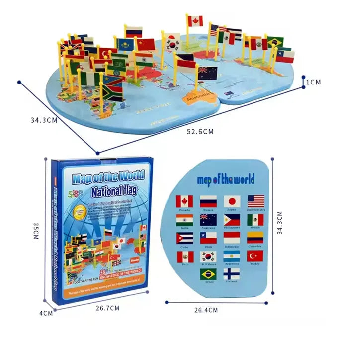 Map of the World; National Flag