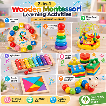7-in-1 Wooden Montessori Learning Toy Set