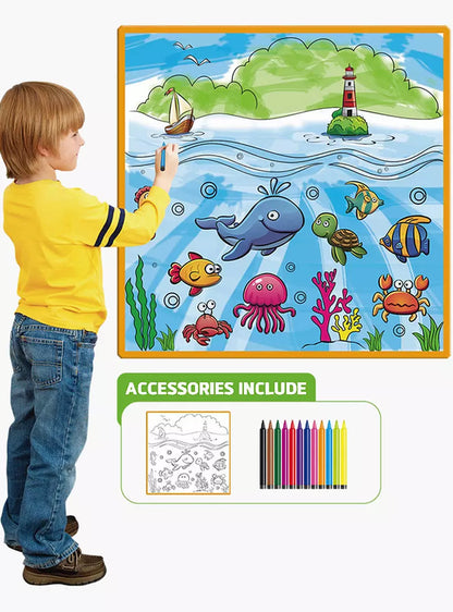 Sea Animals Washable Drawing Mat