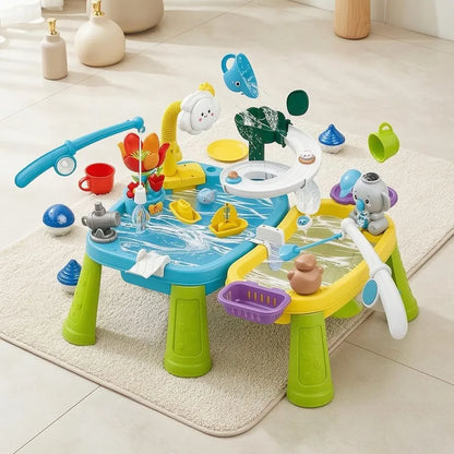 Animal WaterPark Play Table with Pump Circulating Electric Water Table Interactive Toy Cordless for Toddlers