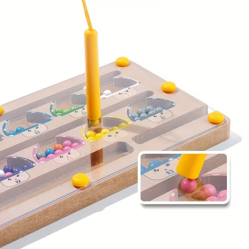 Wooden Color Sorting Magnetic Maze Board
