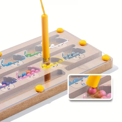 Wooden Color Sorting Magnetic Maze Board